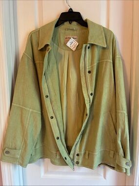 Free People Lola Linen blend green oversized jacket S
